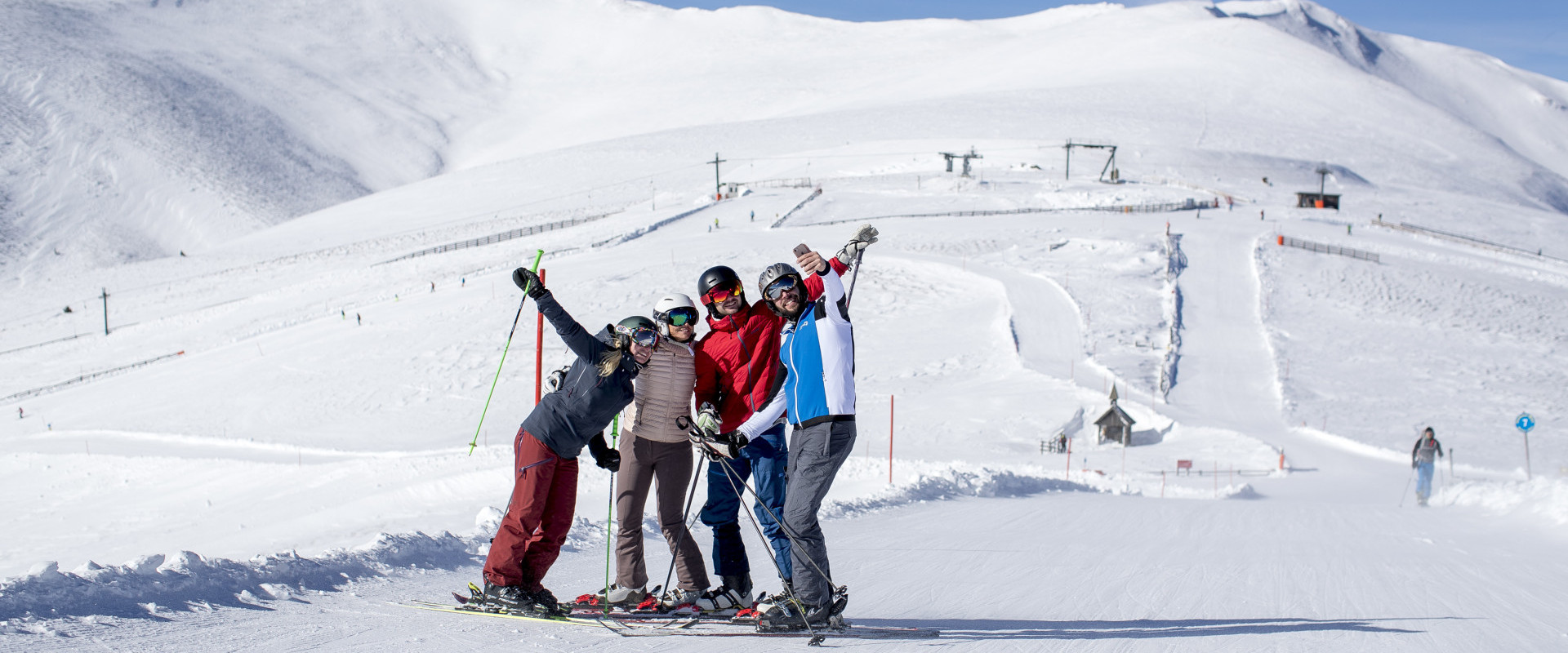 Freunde auf der Piste