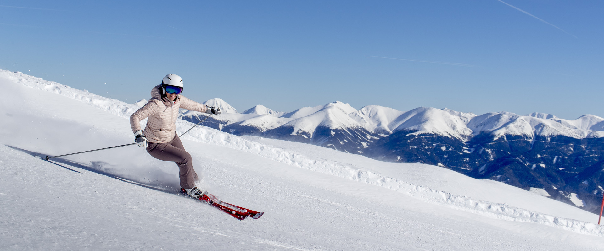 Skifahren bei perfektem Wetter