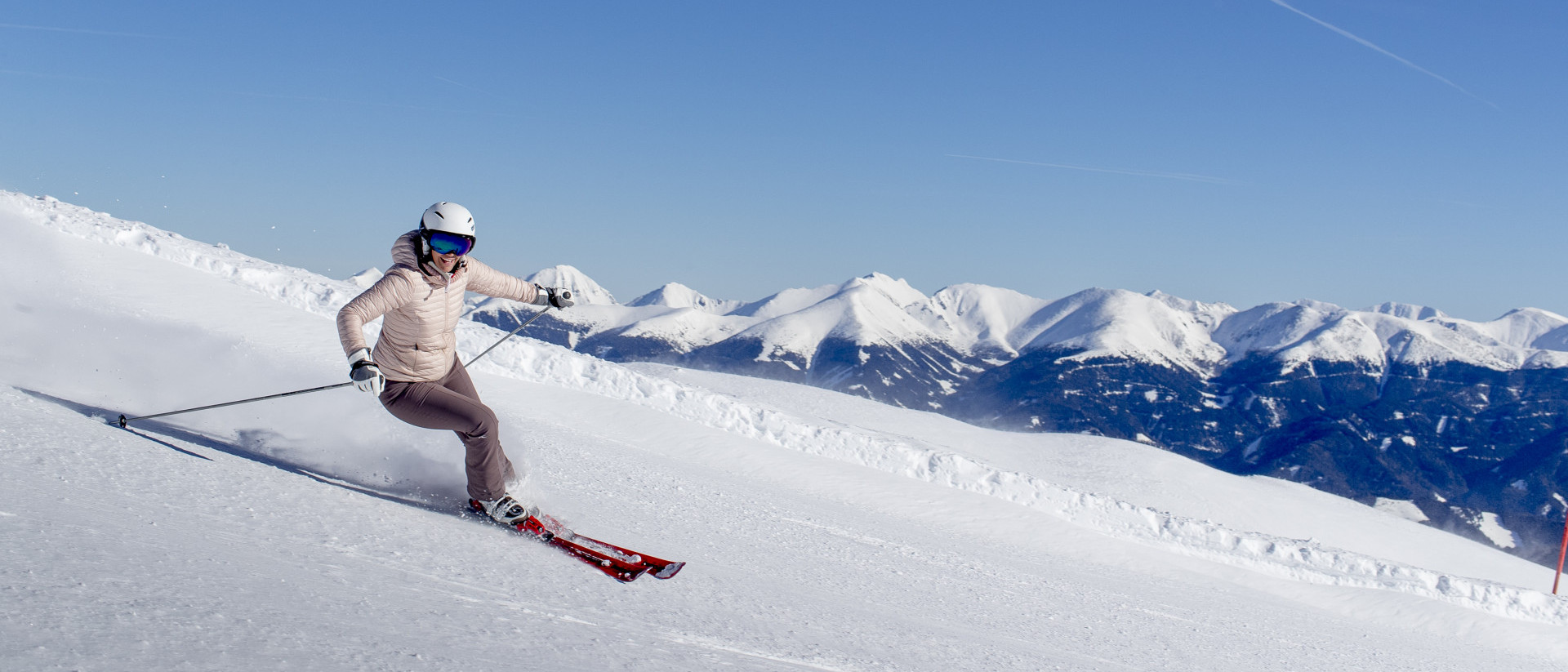 Skifahren bei perfektem Wetter