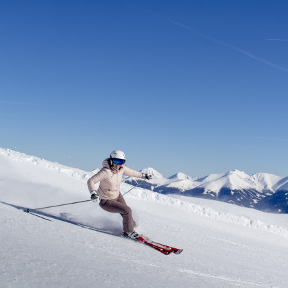 Skifahren bei perfektem Wetter