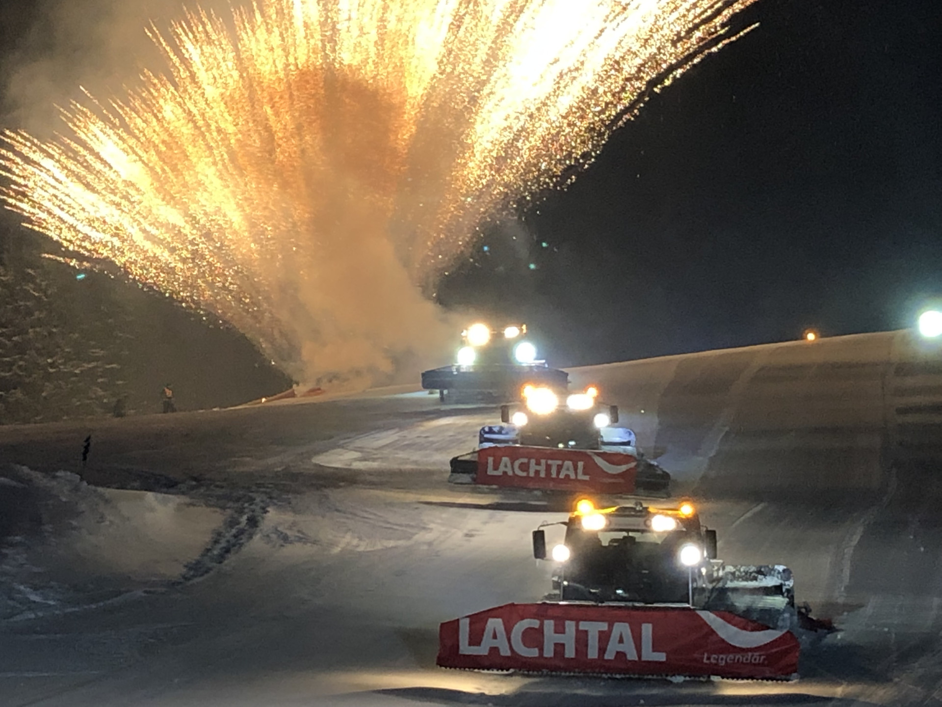 Silvesterfeuerwerk und Pistenshow